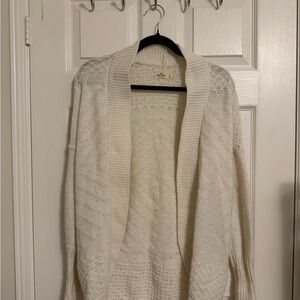 Hollister Cream Open-Front Knit Cardigan
